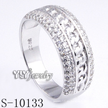 Clásico de plata esterlina 925 Zirconia mujeres anillo (s-10133)